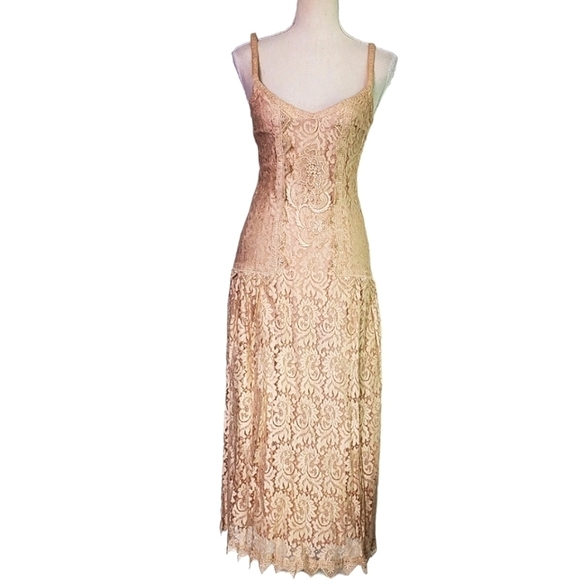 Vintage Ricki Lang by Nuit Lace Applique Dress - Picture 2 of 11